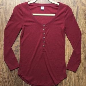 Old Navy Semi-Fitted Rib Knit Henley